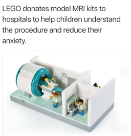 Thank you <a href="/LEGO_Group/">LEGO</a>  for caring about our kids who need an #MRI. Many kids with #ChildhoodCancer go thru these tests. It can be scary and hard to understand what is happening. Toys like this help ensure our kids are always children first, patients second.