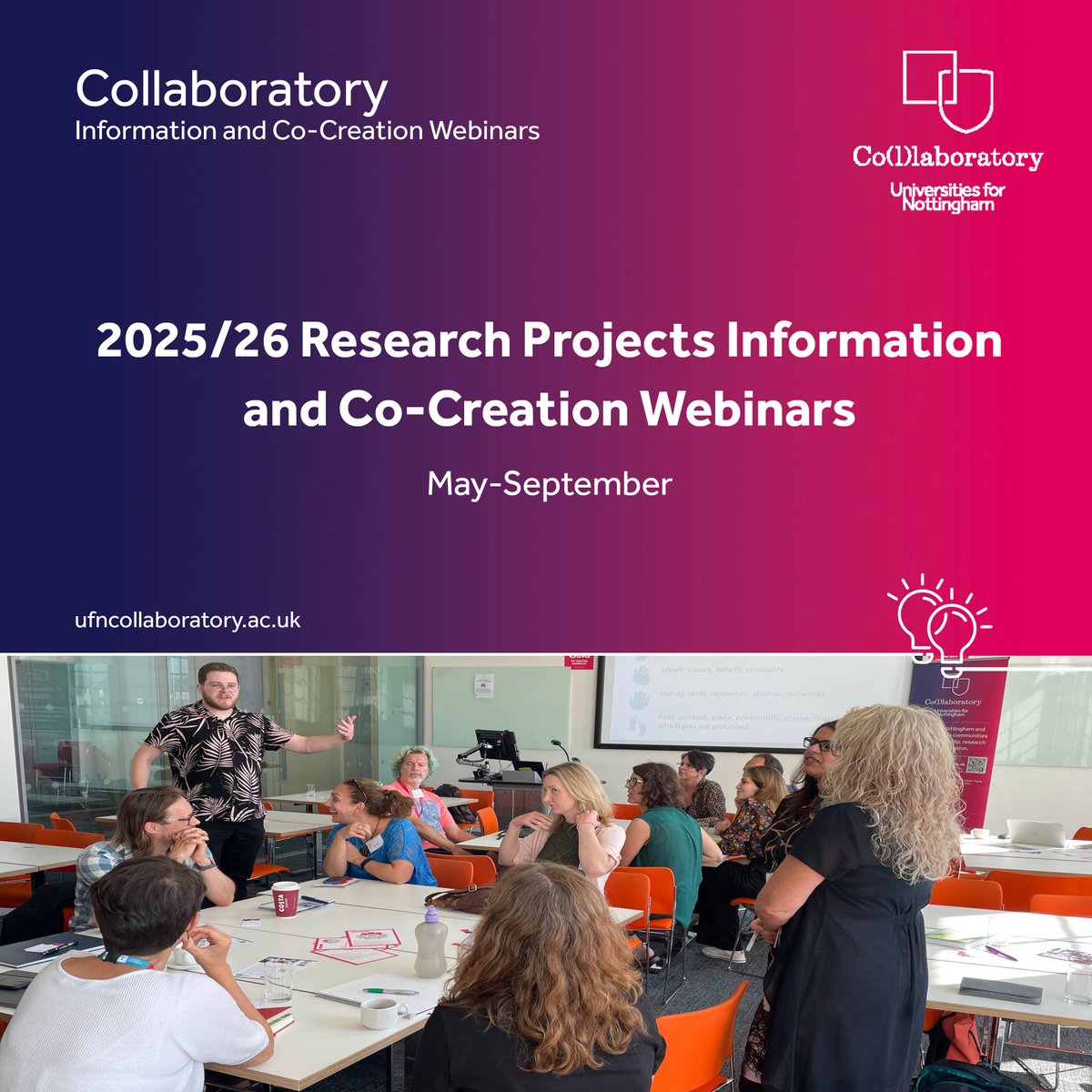 Join our research Co-Creation development activities from May to Sept 2025. 

We're seeking Nottingham researchers and community-focused organisations to develop &amp; supervise community engaged PhD studentships &amp; research placements. 

🔗Find out more: loom.ly/PtSIbqg