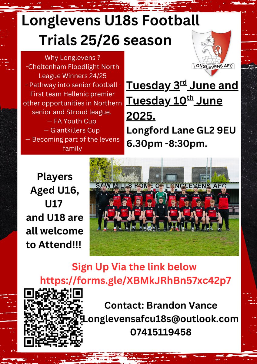 Longlevens AFC u18s (@longlevens18s) on Twitter photo U18s Trials are back. All Information is above any issues please get in contact. Google Form link is forms.gle/oCTHeHkj4Lmy52… <a href="/SevernSport/">Severn Sport</a> <a href="/longlevensafc/">Longlevens AFC</a> #footballacademy #football #soccer #footballtraining #footballplayer #socceracademy #footballclub #footballcoaching U18s Trials are back. All Information is above any issues please get in contact. Google Form link is forms.gle/oCTHeHkj4Lmy52… <a href="/SevernSport/">Severn Sport</a> <a href="/longlevensafc/">Longlevens AFC</a> #footballacademy #football #soccer #footballtraining #footballplayer #socceracademy #footballclub #footballcoaching