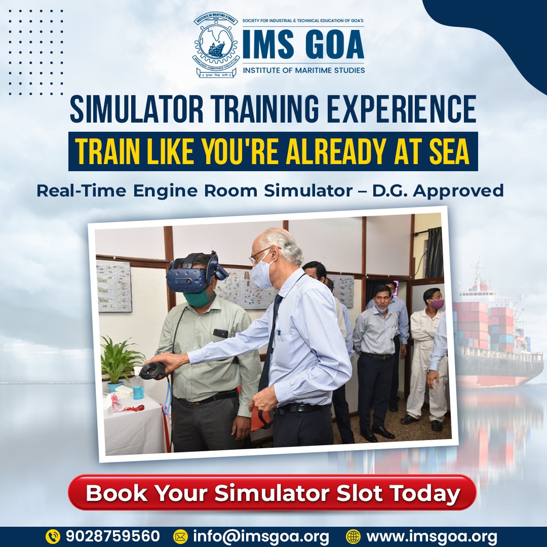 IMS_Goa's tweet image. 🎮💼 Maritime Training Meets Realism!
With our Engine Room Simulator, you’re not just learning — you’re experiencing life at sea.
✅ DG Shipping Approved | Real-Time Tech | Industry Mentors
🚢 Start your sea journey at IMS Goa today!
#TrainAtSeaLevel #IMSGOA #MerchantNavyTraining