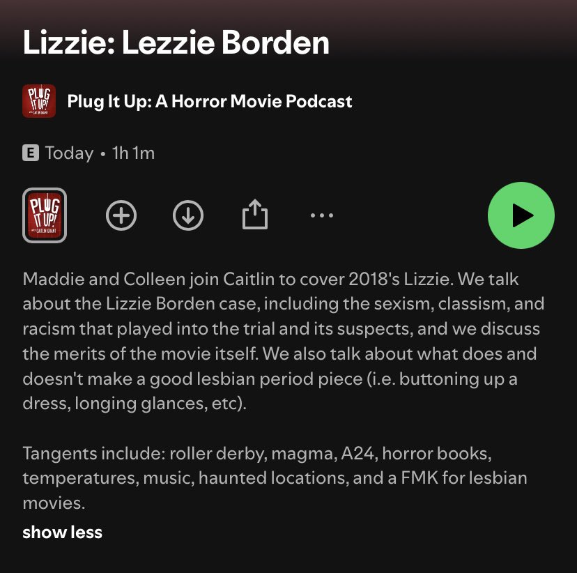 The Lizzie episode is up! Find it wherever you get your podcasts. Big thanks to Maddie and Colleen for joining! #horror #lizzieborden 🪓