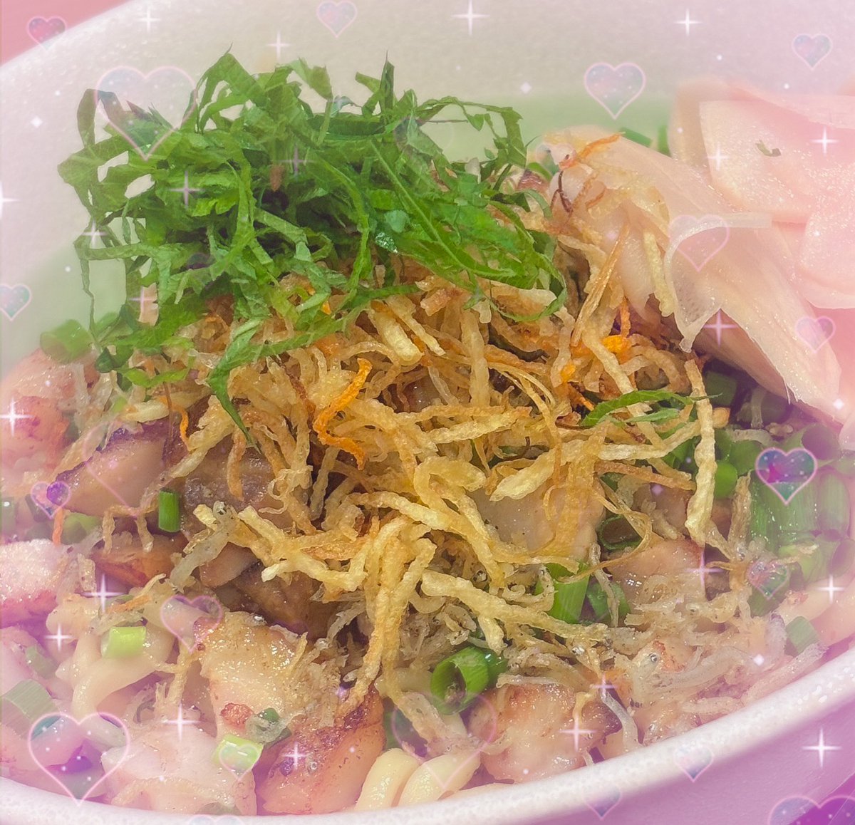 👤あやめちゃ〜ん
「🤓は〜い🤚」
👤何が好き〜❓
「チョコミント♡ よりも 近所にあるちいちゃいラーメン屋さんの限定メニューまぜそば名前は「流星群」で良い〜❗️と思って注文したらガチ人生で一番好きなまぜそばだよ〜(T T)ってなりメニュー日々増え続け行くたび新しいの出てるけど毎回これ頼んじゃ