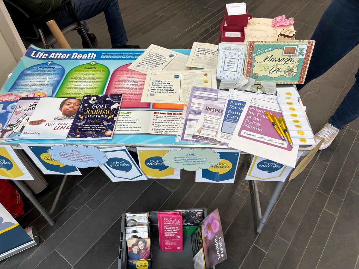 Dudley Specialist Palliative Care Team (@palliative_dgh) on Twitter photo <a href="/DudleyGroupNHS/">The Dudley Group</a> If you missed us today, don’t worry! Come along to SHSCC this Friday, 10 AM–2 PM, for more #DyingMatters conversations and support. Let’s keep the dialogue going. #DyingMattersWeek #PalliativeCare <a href="/DudleyGroupNHS/">The Dudley Group</a> If you missed us today, don’t worry! Come along to SHSCC this Friday, 10 AM–2 PM, for more #DyingMatters conversations and support. Let’s keep the dialogue going. #DyingMattersWeek #PalliativeCare