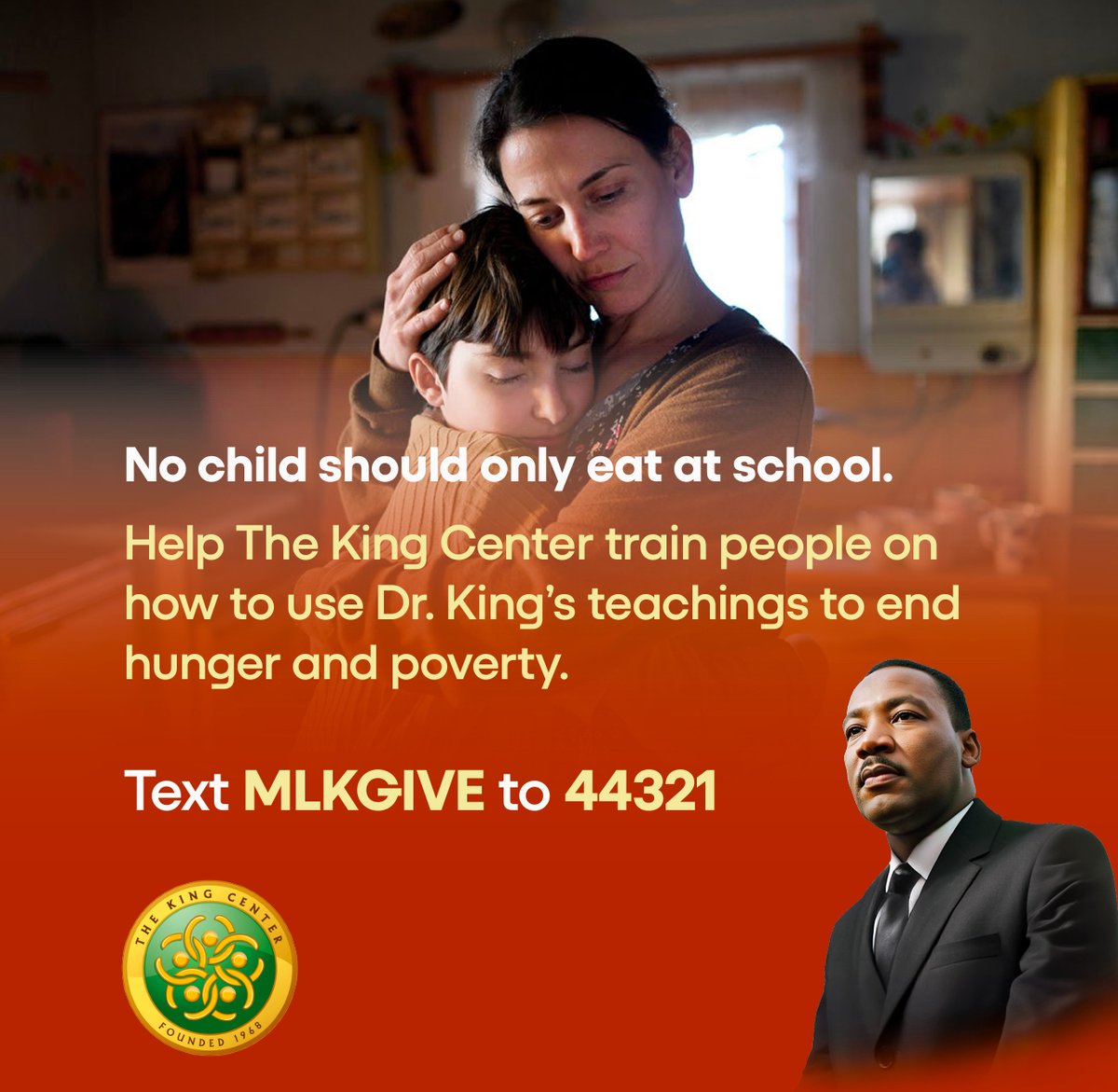 Text MLKGIVE to 44321. Or go to ​​thekingcenter.org/donate-now/

Donate to #TheKingCenter - Now, more than ever, we need to provide teaching, training, and techniques on/from the nonviolent strategies of Dr. #MartinLutherKingJr.

#Youth #Policies #Culture #Leadership #Communication