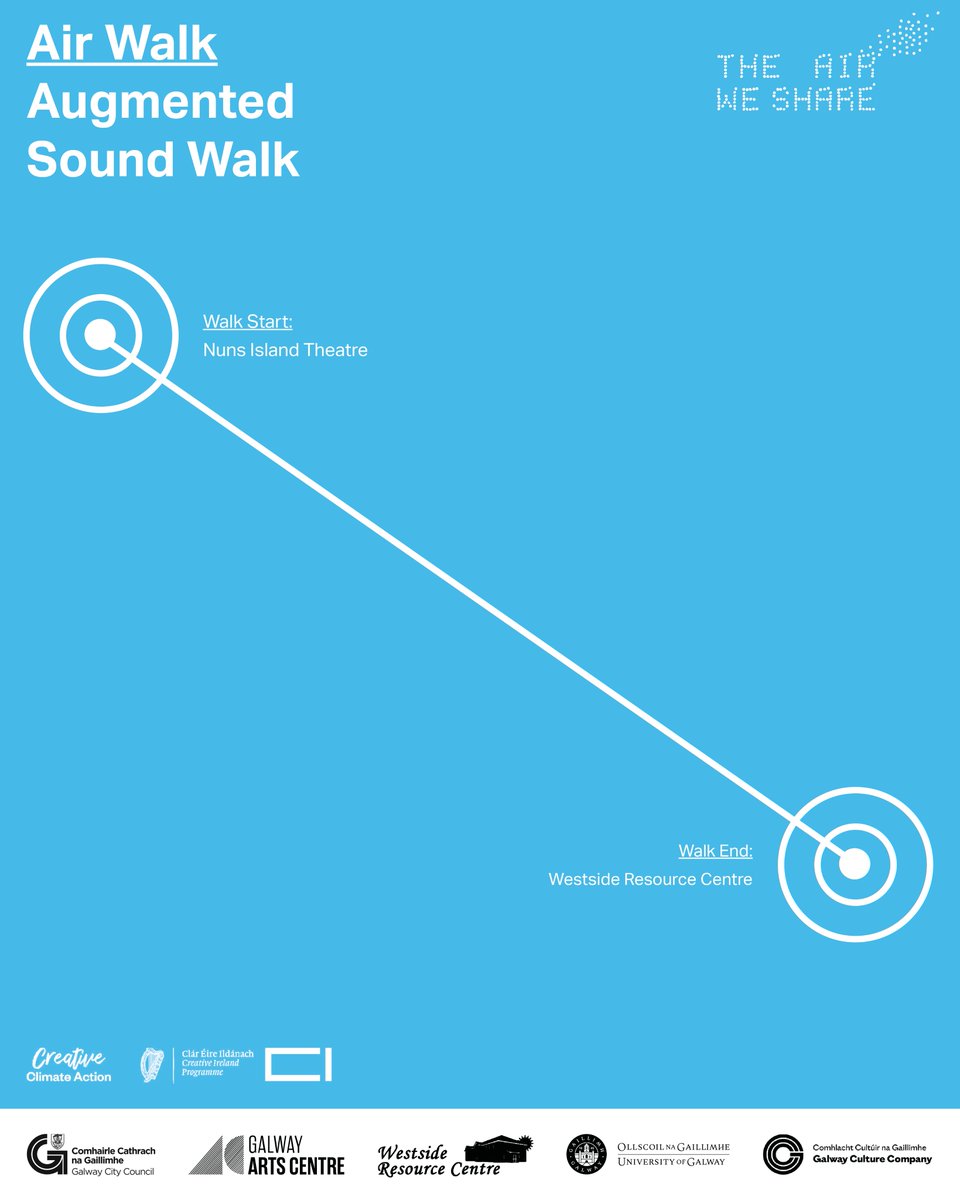 Galway Arts Centre (@galwayartscentr) on Twitter photo Join artist in residence Christopher Steenson on an augmented reality sound walk as part of "The Air We Share" Residency Programme
🗓 12, 13 or 14 May
⏰ 11:30am – 1:30pm
More info in bio
<a href="/GalwayCityCo/">Galway City Council</a>
<a href="/edi_uniofgalway/">University of Galway EDI</a>
#westsideresourcecentre
<a href="/galwaycultureco/">Galway Culture Company</a>
<a href="/creativeirl/">Creative Ireland</a> Join artist in residence Christopher Steenson on an augmented reality sound walk as part of "The Air We Share" Residency Programme
🗓 12, 13 or 14 May
⏰ 11:30am – 1:30pm
More info in bio
<a href="/GalwayCityCo/">Galway City Council</a>
<a href="/edi_uniofgalway/">University of Galway EDI</a>
#westsideresourcecentre
<a href="/galwaycultureco/">Galway Culture Company</a>
<a href="/creativeirl/">Creative Ireland</a>