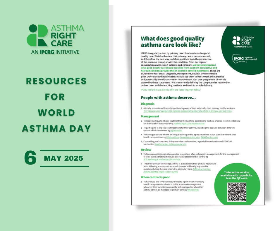What does good quality asthma care look like?  This #WorldAsthmaDay, check how your practice matches up to these 8 quality statements:

buff.ly/MuW64ri