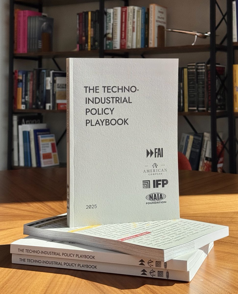 Alec Stapp (@alecstapp) on Twitter photo 🚨 THE TECHNO-INDUSTRIAL POLICY PLAYBOOK
Is the United States still the world’s leading techno-industrial power?
The answer is no longer obvious — and that should worry us.
To restore our lead, we need to act.
A new joint project from <a href="/IFP/">IFP</a> <a href="/JoinFAI/">Foundation for American Innovation 🇺🇸🚀</a> <a href="/AmerCompass/">American Compass</a> and 🚨 THE TECHNO-INDUSTRIAL POLICY PLAYBOOK
Is the United States still the world’s leading techno-industrial power?
The answer is no longer obvious — and that should worry us.
To restore our lead, we need to act.
A new joint project from <a href="/IFP/">IFP</a> <a href="/JoinFAI/">Foundation for American Innovation 🇺🇸🚀</a> <a href="/AmerCompass/">American Compass</a> and