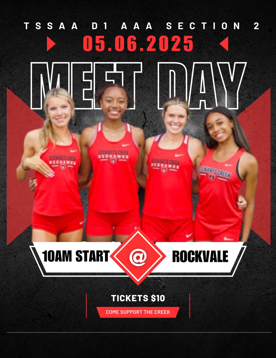 SCHS Track & Field (@track_schs) on Twitter photo MEET DAY!!! Come support your <a href="/CreekAthletics1/">TheCreekAthletics</a> Athletes. Top 4 Advance to TSSAA AAA STATE CHAMPIONSHIPS on 5/22. Good Luck to all the Student-athletes!!! <a href="/cecil_joyce/">Cecil Joyce</a> MEET DAY!!! Come support your <a href="/CreekAthletics1/">TheCreekAthletics</a> Athletes. Top 4 Advance to TSSAA AAA STATE CHAMPIONSHIPS on 5/22. Good Luck to all the Student-athletes!!! <a href="/cecil_joyce/">Cecil Joyce</a>