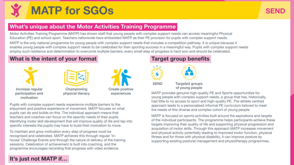 🎯NEW FORMAT ALERT!

We’ve launched updated School Games formats for these sports:

🟡Archery
🟢Bowls
🔵Goalball
🟣MATP
🟠Tennis
🔴Table Tennis

Each format is designed to be flexible &amp; inclusive, tailored for both SGOs &amp; schools.

Use the new formats now: bit.ly/4d4v8s9