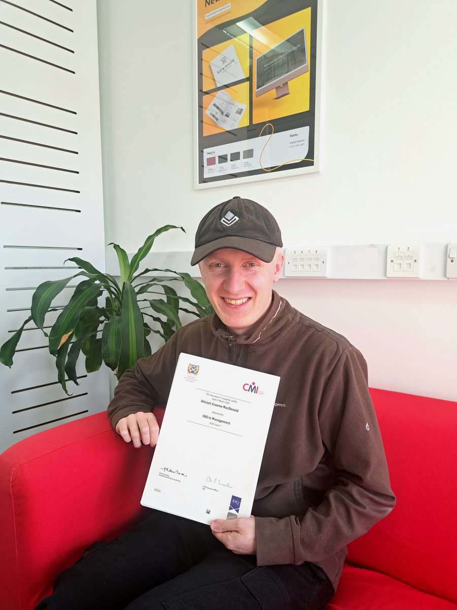 Round of applause for our Developer Ali 👏👏👏 
Congratulations on completing your SVQ in Management! What a clever cookie 👨‍🎓#upskill #personaldevelopment