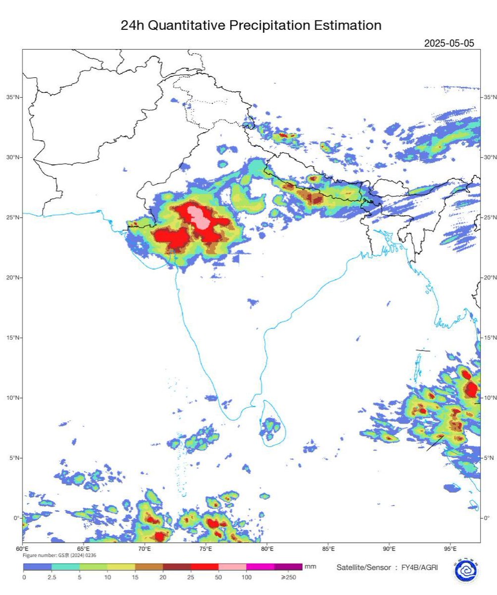sarkar2472's tweet image. Huge amount of rainfall received during last 24 hrs by Rajasthan adjoining gujarat region. This is unusual in the month of May.