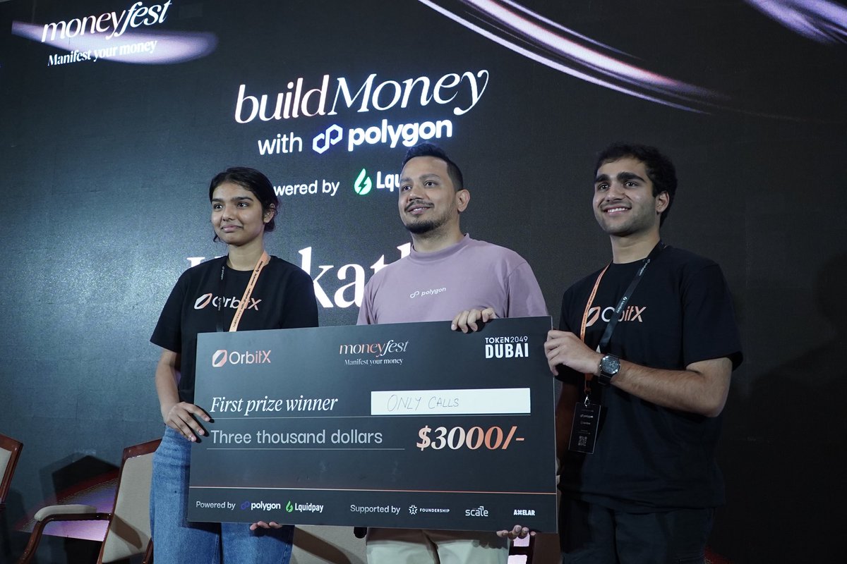 OrbitX (@orbitx_pay) on Twitter photo When the founder of <a href="/0xPolygon/">Polygon โป</a> hands you a giant cheque - itโs not just a win, its a moment ๐.
<a href="/sandeepnailwal/">Sandeep | Polygon (โป,โป)</a> took the stage at MoneyFest to celebrate the builders shaping the future of onchain finance.
From code to capital - buildMoney is where it all came together ๐ฐ When the founder of <a href="/0xPolygon/">Polygon โป</a> hands you a giant cheque - itโs not just a win, its a moment ๐.
<a href="/sandeepnailwal/">Sandeep | Polygon (โป,โป)</a> took the stage at MoneyFest to celebrate the builders shaping the future of onchain finance.
From code to capital - buildMoney is where it all came together ๐ฐ