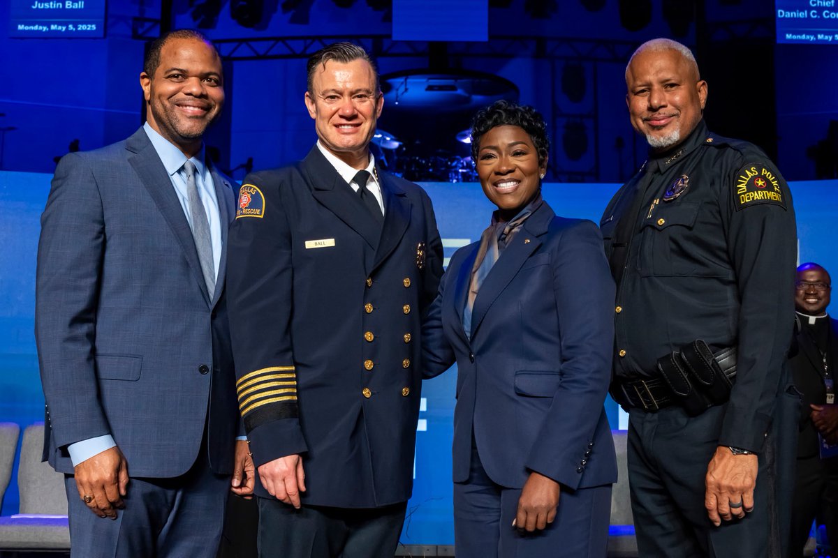 Mayor Eric L. Johnson (@johnson4dallas) on Twitter photo Last night, Dallas officially swore in our two new public safety chiefs — <a href="/DallasPD/">Dallas Police Dept</a> Chief Daniel Comeaux and <a href="/DallasFireRes_q/">DALLAS FIRE-RESCUE</a> Chief Justin Ball. I look forward to continuing the incredible work Dallas has accomplished on public safety with Chief Comeaux and Chief Ball now joining Last night, Dallas officially swore in our two new public safety chiefs — <a href="/DallasPD/">Dallas Police Dept</a> Chief Daniel Comeaux and <a href="/DallasFireRes_q/">DALLAS FIRE-RESCUE</a> Chief Justin Ball. I look forward to continuing the incredible work Dallas has accomplished on public safety with Chief Comeaux and Chief Ball now joining