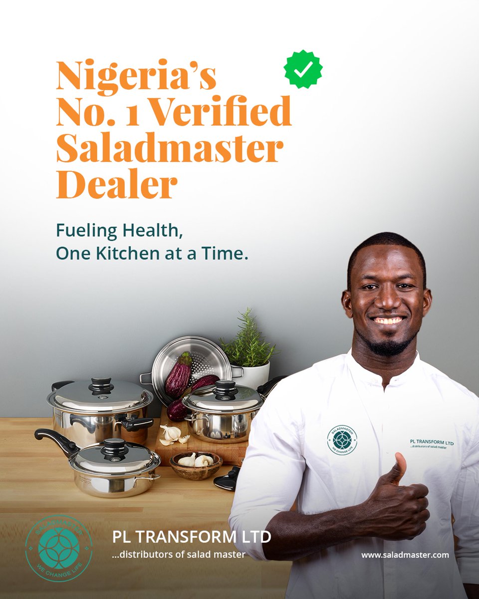 pl_transform's tweet image. For years, Pltransform has stood beside Nigerian families, not just selling authentic Saladmaster cookware but inspiring a healthier way of life.

Thank you for making Pltransform a part of your journey.

#pltransform #saladmasternigeria #cleaneatingnigeria