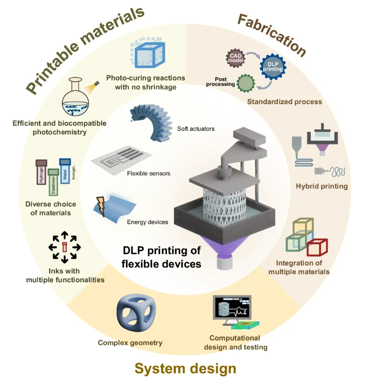 transpread's tweet image. In a compelling review, featured in Microsystems &amp;amp; Nanoengineering, scientists explore the cutting-edge role of DLP 3D printing in the field of flexible devices. 
#3Dprinting #flexibledevices
Details: doi.org/10.1038/s41378…