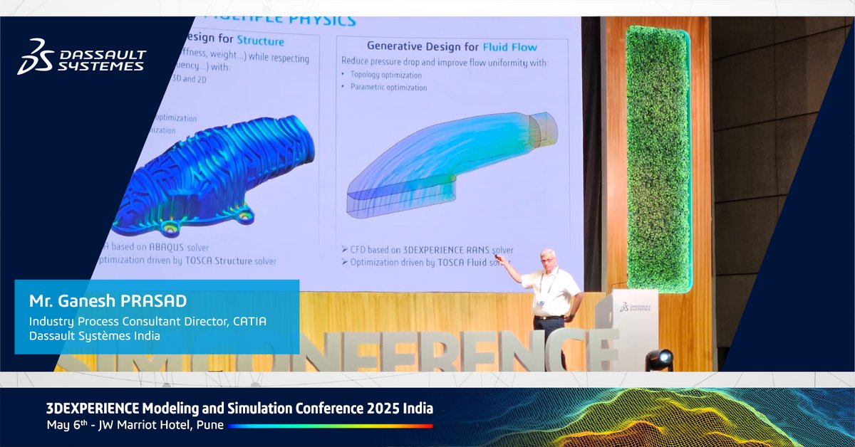 What does the future of design look like? Ganesh Prasad has the answers, sharing live insights on Generative Design with CATIA solutions. Don't miss it! #MODSIM2025 #3DEXPERIENCEConference2025
