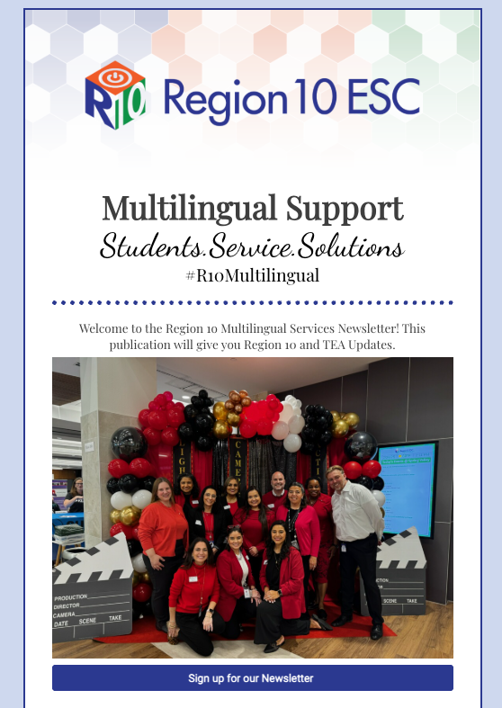 R10 Multilingual Support Services (@r10multilingual) on Twitter photo 📬 Stay connected! Our Multilingual Newsletter delivers regional & state updates straight to your inbox—plus, a look at how our team is supporting multilingual learners.
Subscribe today and don’t miss a thing: nam02.safelinks.protection.outlook.com/?url=https%3A%…
#MultilingualMatters #R10 #BilingualEd 📬 Stay connected! Our Multilingual Newsletter delivers regional & state updates straight to your inbox—plus, a look at how our team is supporting multilingual learners.
Subscribe today and don’t miss a thing: nam02.safelinks.protection.outlook.com/?url=https%3A%…
#MultilingualMatters #R10 #BilingualEd