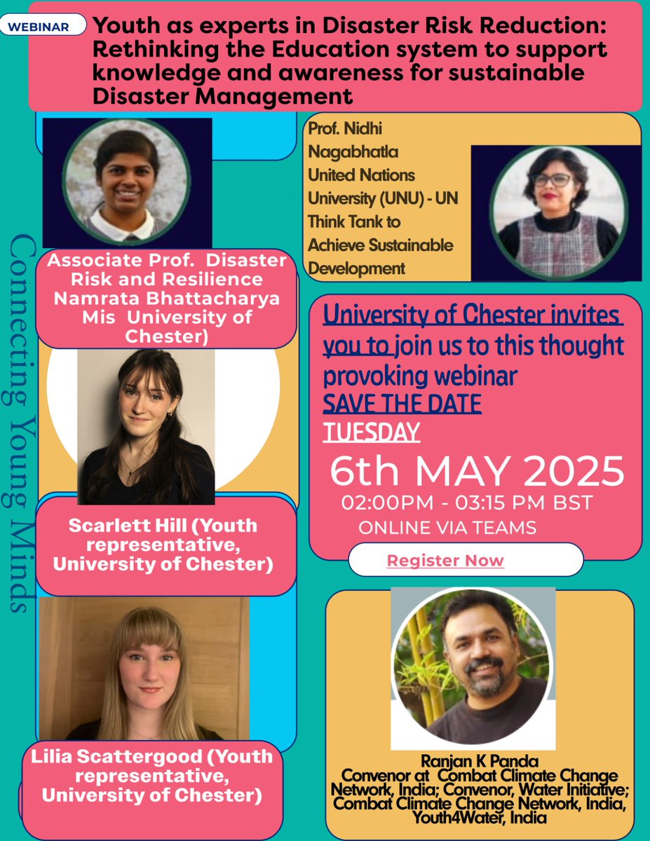 Speaking with young minds on DRR in this #ChesterUniversity event today.