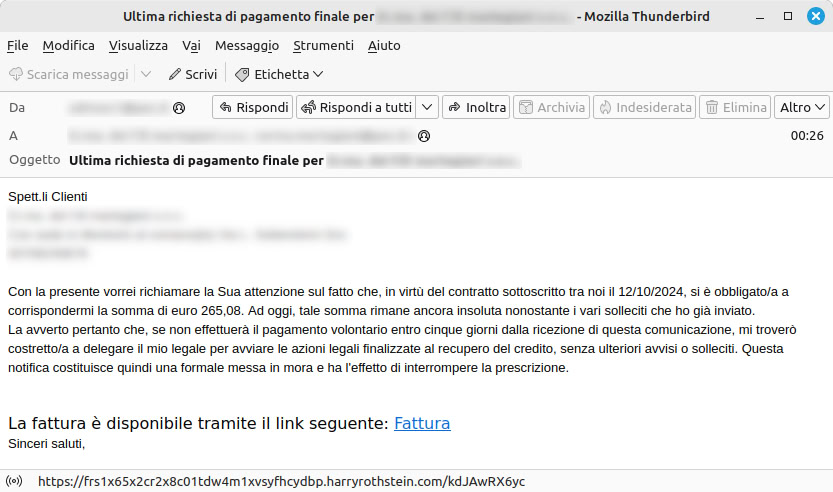 AgidCert's tweet photo. 🇮🇹 Nuova campagna #MintsLoader diffonde il malware #Stealc attraverso caselle #PEC compromesse
🎯 #Stealc infostealer (MaaS)
➡️ browser
➡️ estensioni
➡️ wallet di criptovalute
➡️ client email
➡️ altre applicazioni
ℹ️ Approfondimenti e #IoC 👇
🔗 https://t.co/uIgqdH1wwy https://t.co/TUnlHgVSk0