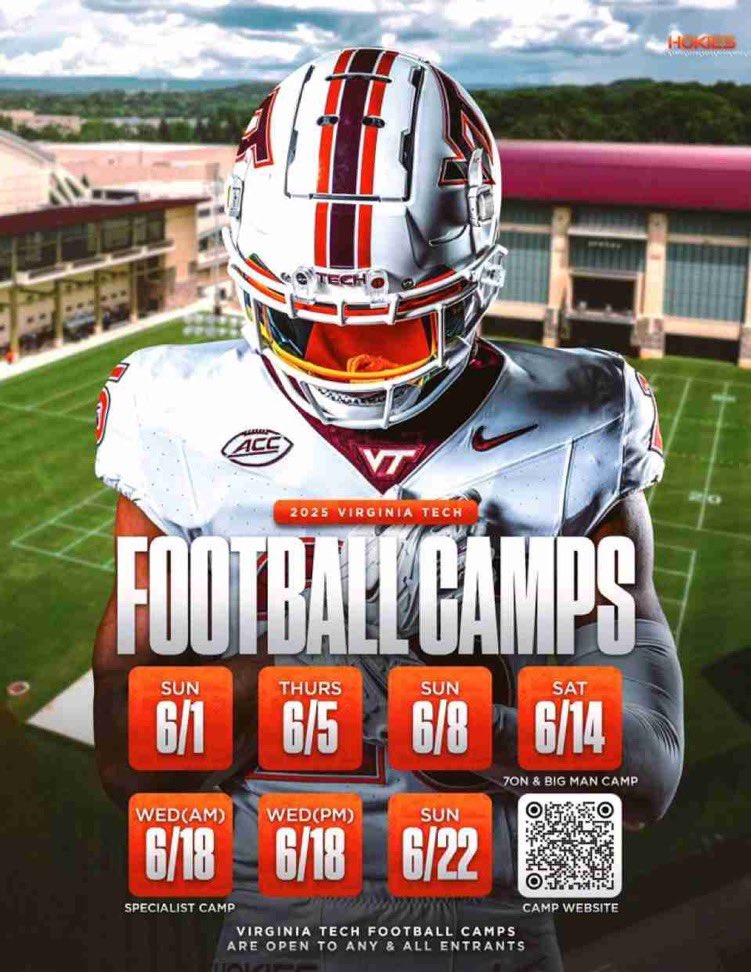 Thank you <a href="/CoachMooreVT/">Coach Matt Moore</a> for the  invitation!
<a href="/HokiesFB/">Virginia Tech Football</a> <a href="/LamarBrown15/">Lamar Brown</a> <a href="/whs_coachmorgan/">Morgan Shaver</a> <a href="/JamieHolbrook99/">Jamie Holbrook</a> <a href="/Harbythree/">Richard Harb, III</a> 
<a href="/Coach_Roberts49/">DJ Roberts</a> <a href="/westrebelsfb/">West High Football</a>