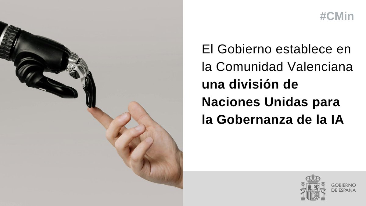 El Gobierno establece en la Comunidad Valenciana una división de Naciones Unidas para la Gobernanza de la IA.

🔗 Más detalles: digital.gob.es/portalmtdfp/co…