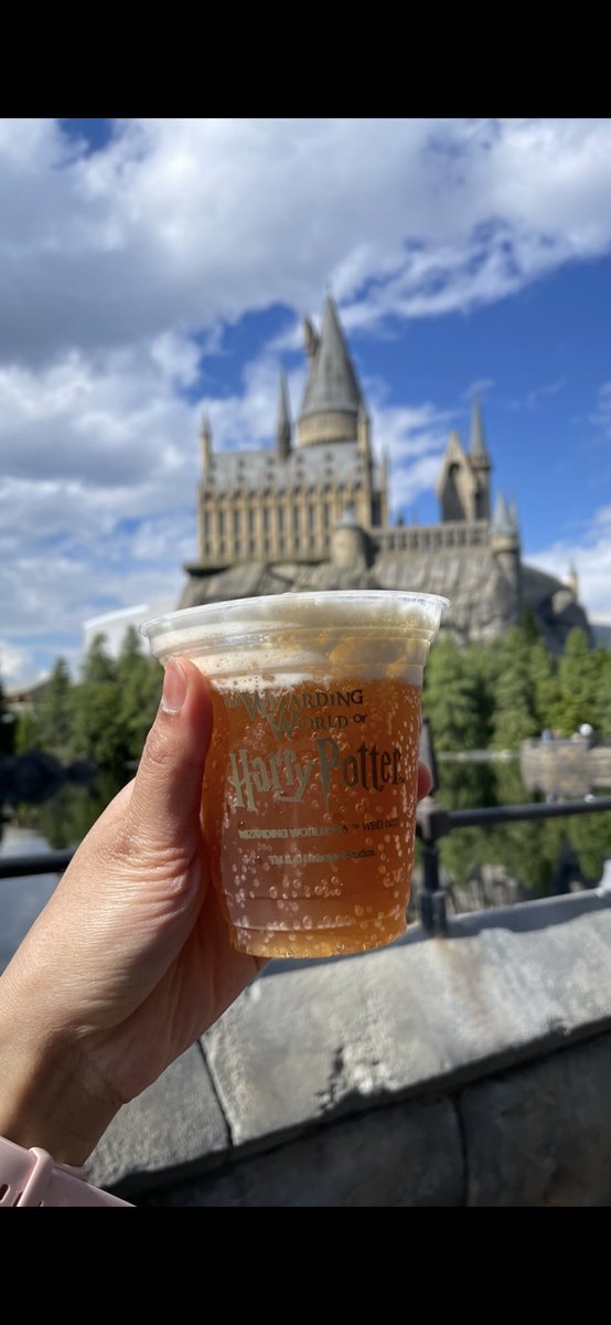 Butterbeer  enak bangett giilss, waiib coba bagi yng mau ke Universal Studio Japan
Ini tuh non alkohol kek minuman soda pake topping foam butter susu, bisa diminum semua kalangan