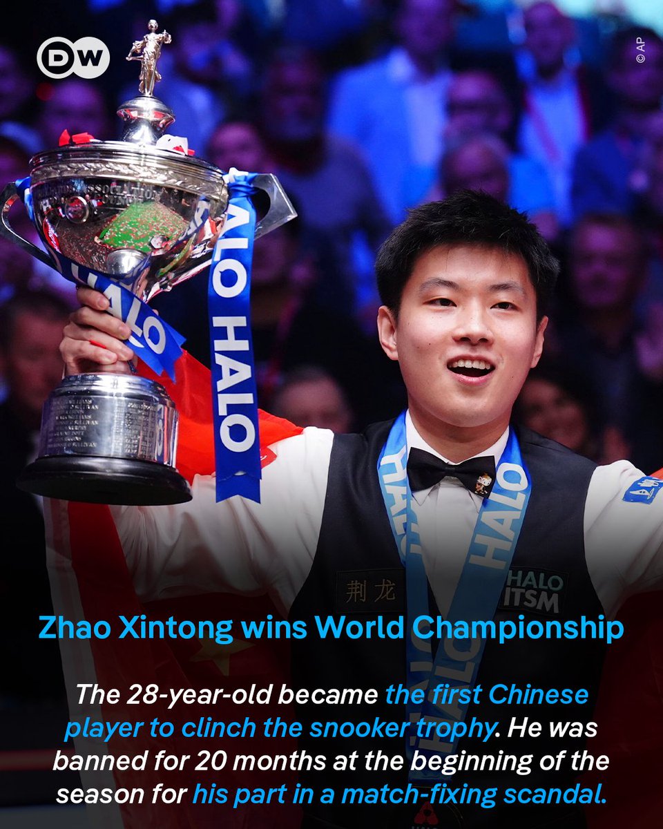 Zhao Xintong is a rising star in snooker 🎱

He is the only amateur to claim the world title in the Crucible era 🙌

The path to victory was not simple ❌