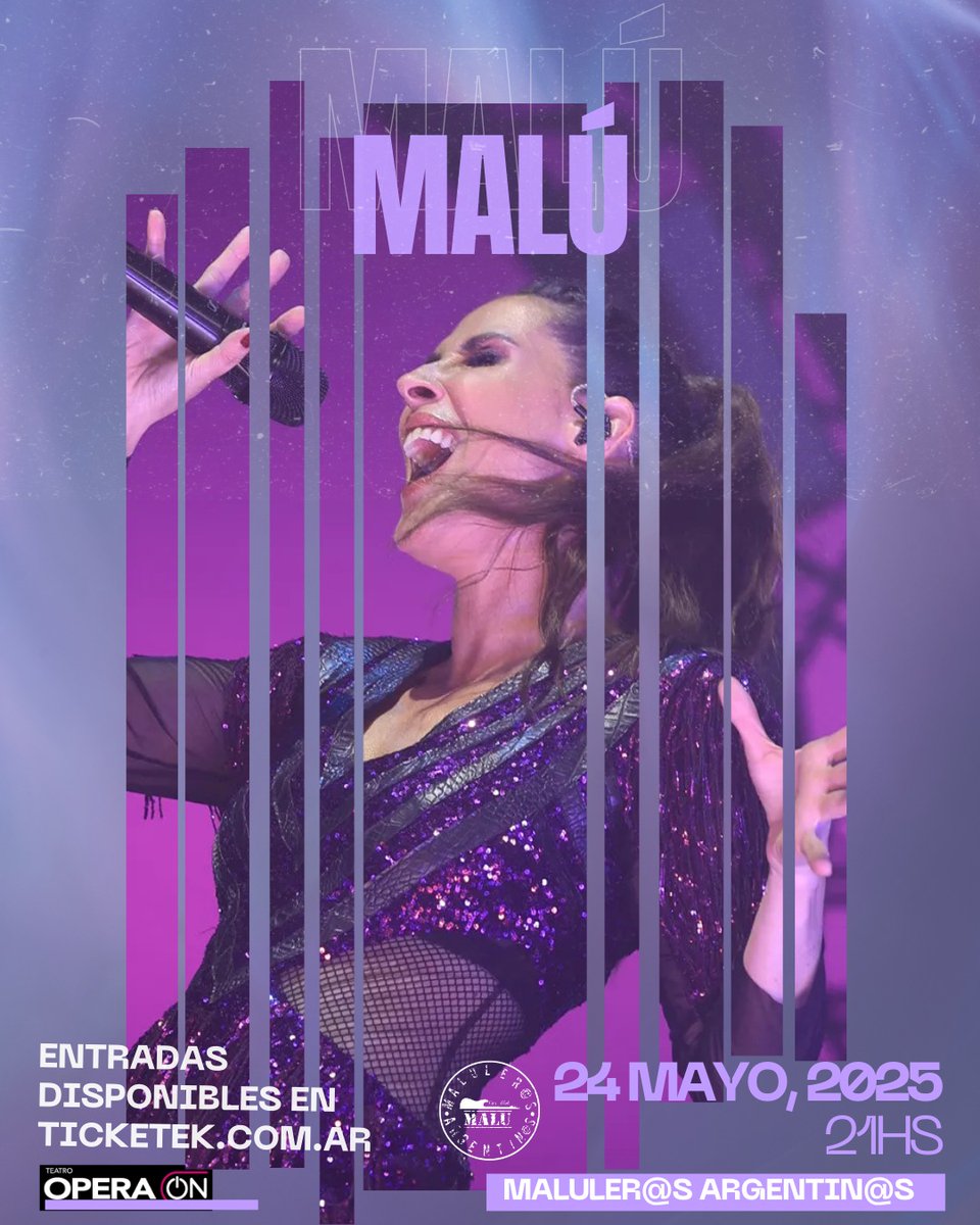 <a href="/_MaluOficial_/">Malú</a> se presentará el día Sábado 24 de Mayo en el Teatro Opera! 🇦🇷 🤟🏽
Entradas disponibles en 👇
teatroopera.com.ar/show/malu