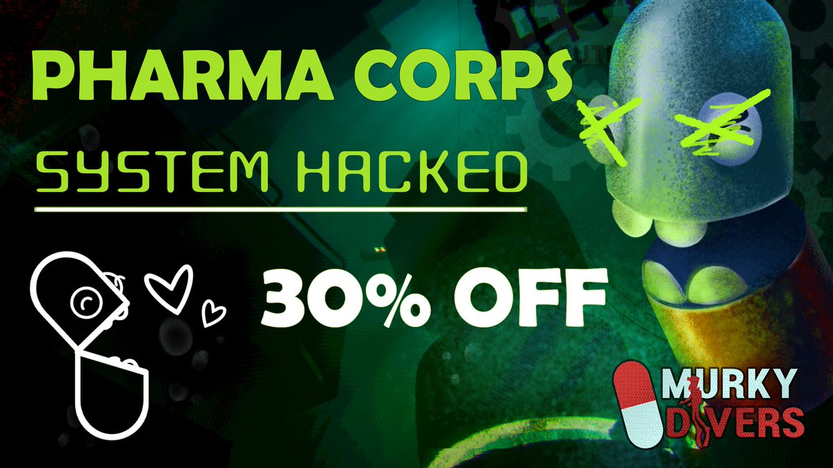 [Resistance Broadcast]
This is not a drill.
Murky Divers is OUT of PharmaCorps control.

System’s been cracked. You’re free to dive.
And to celebrate: 30% OFF on Steam until May 17.

store.steampowered.com/app/2963880/Mu…