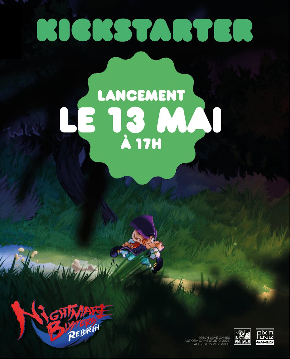 Vous êtes nombreux à l'avoir réclamé ! Pix'n Love et Aurora Game Studio ont l'immense joie de vous dévoiler la date de lancement du <a href="/Kickstarter/">Kickstarter</a> Nightmare Busters Rebirth ! 😊 

Rejoignez-nous dès à présent sur la page de pré-lancement ⤵️
kickstarter.com/projects/pixnl…