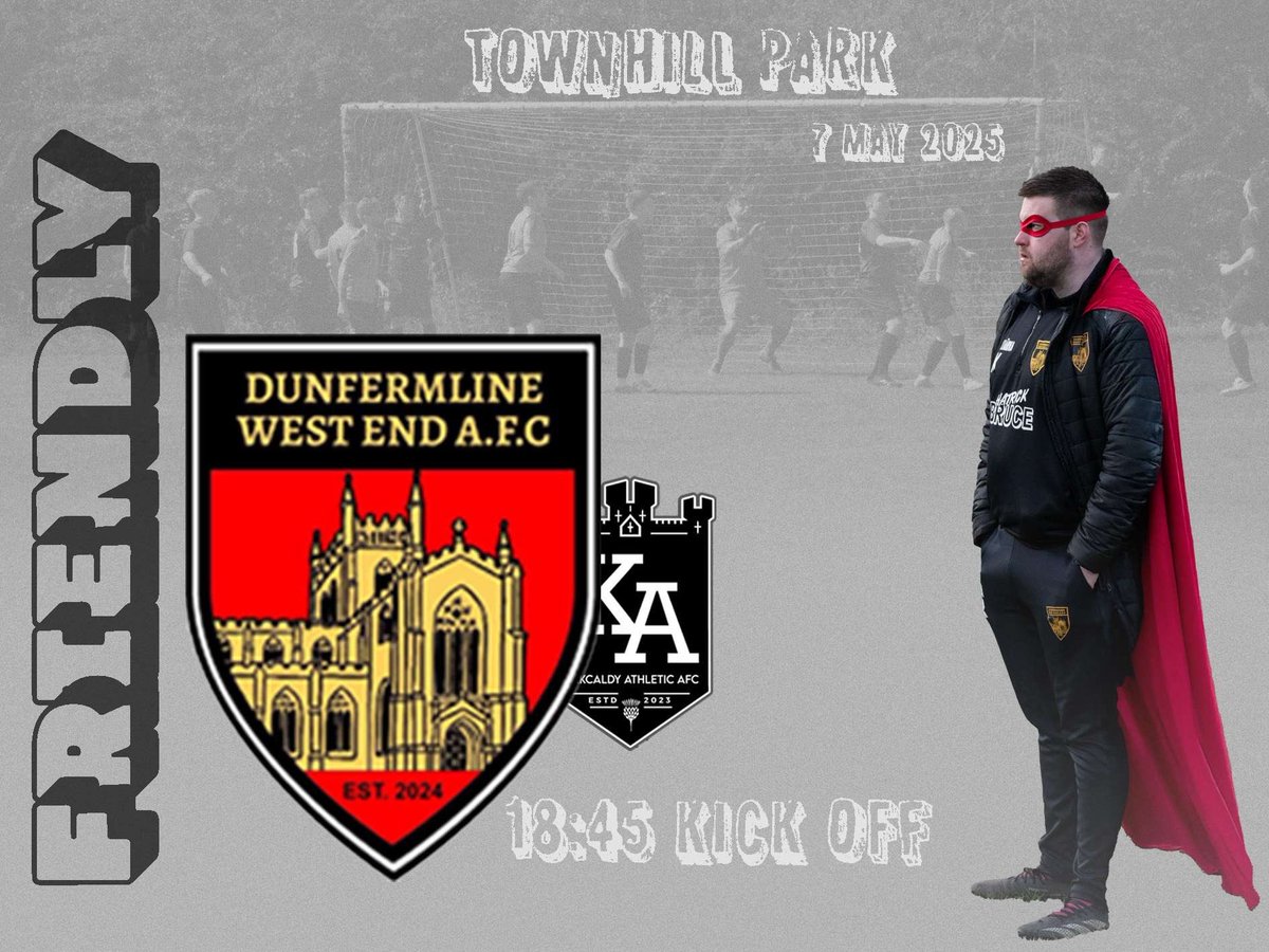 If anyone’s at a loose end tomorrow night come down and cheer the boys on!

📅07/05/2025
🆚Kirkcaldy Athletic
🏆Friendly
📍Townhill Park
⏱18:45 KO

Thanks to our sponsors:
Wheel Pro Edinburgh
Hatrick Bruce