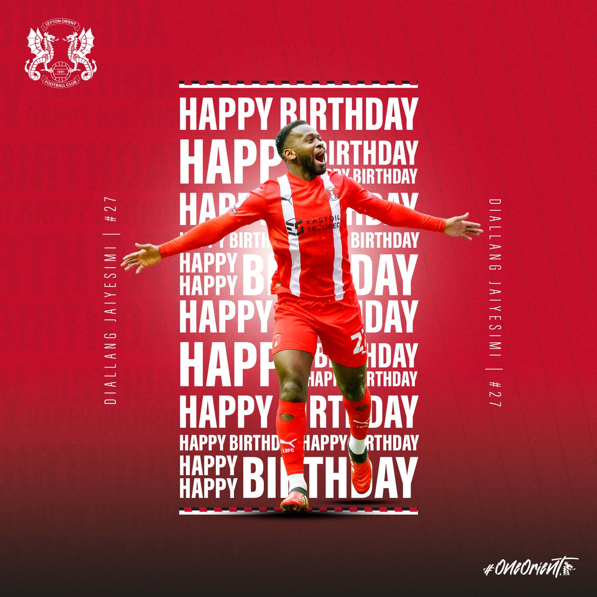 We would like to wish Diallang Jaiyesimi a very Happy Birthday 🎉

Have a good one, DJ!

#LOFC #OneOrient