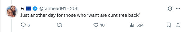 exPhixer's tweet image. So another day and two more blocks from people who think it's OK to call Reform voters thick and cunts. @g_gosden and @rahhead01 bravely blocked me. But then again it's only to be expected from thin skinned tossers like them, like to dish it out but can't take it.