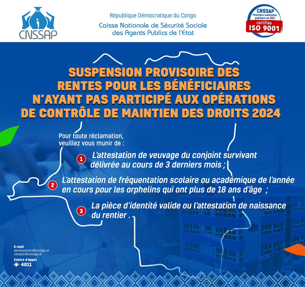 CNSSAP : SUSPENSION PROVISOIRE DES RENTES POUR LES BÉNÉFICIAIRES N'AYANT PAS PARTICIPÉ AUX OPÉRATIONS DE CONTRÔLE DE MAINTIEN DES DROITS 2024