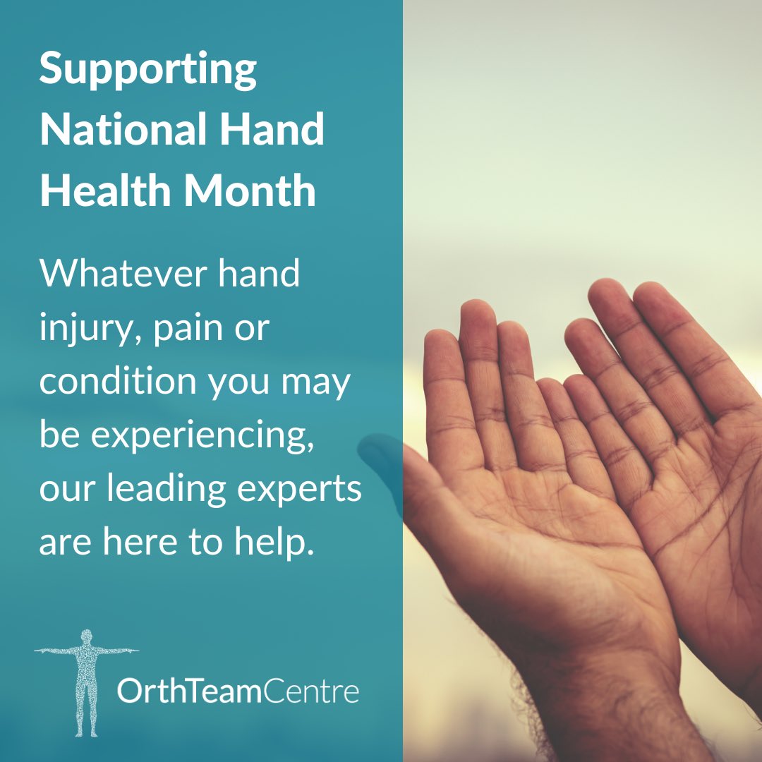 ￼ #HandHealthAwarenessMonth 

Common 🤚🏽conditions: 

✋🏽 Carpal tunnel syndrome 
✋🏽 Dupuytren’s disease
✋🏽 Trigger finger
✋🏽 Arthritis in the hand

Whatever your ✋🏽concern, our leading hand and wrist experts can help ➡️ orthteamcentre.co.uk 

#handexpert #handsurgeon #hands