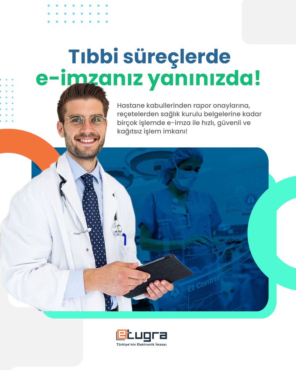 📌 Tıbbi süreçlerde zaman kaybetmeyin!

Hastane kabullerinden rapor onaylarına, reçetelerden sağlık kurulu belgelerine kadar birçok işlemde e-imza ile hızlı, güvenli ve kağıtsız işlem imkanı!

🔐 Güvenli, hızlı, çevreci!
💻 İmzalar dijitalde, işlemler cebinizde!