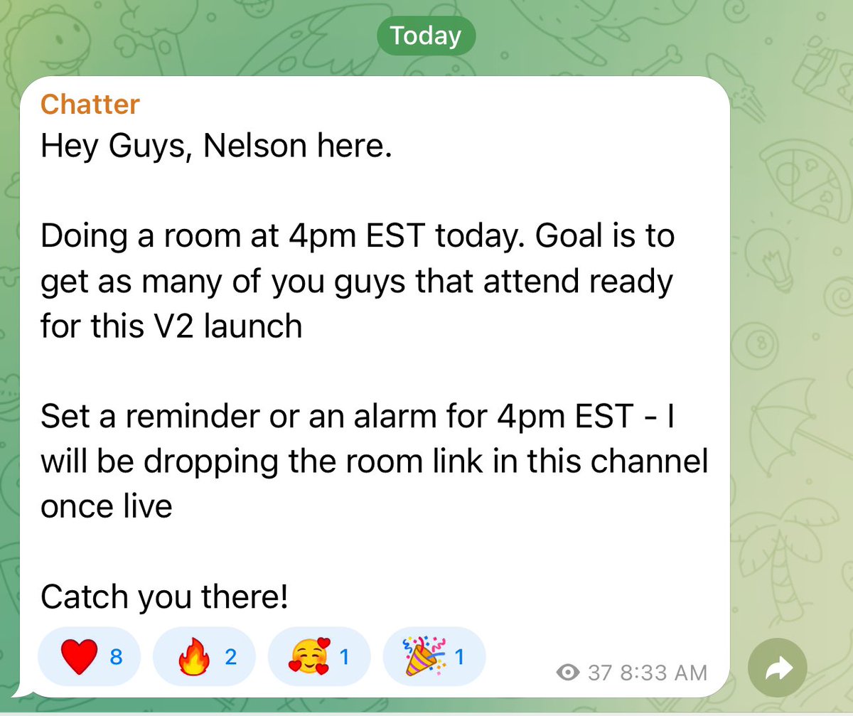 4pm EST Today • Chatter