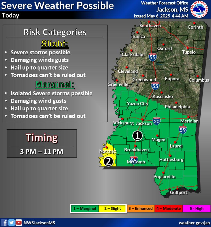 🌧️ Severe weather alert (5/6–5/8): Heavy rain☔️ could bring flash flooding, damaging winds, hail, tornadoes &amp; severe storms. Threat levels range from limited to significant. Stay weather aware &amp; follow local updates. #WeatherAlert #StaySafe 📲.