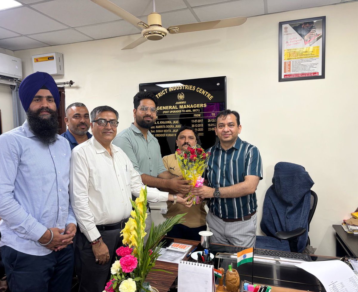 Shri Abhishake Abrol, JKAS assumed the charge as General Manager District Industries Centre Jammu. He Emphasised prompt, effective and timely information dissemination; urged officials to work with commitment to strengthen public communication.