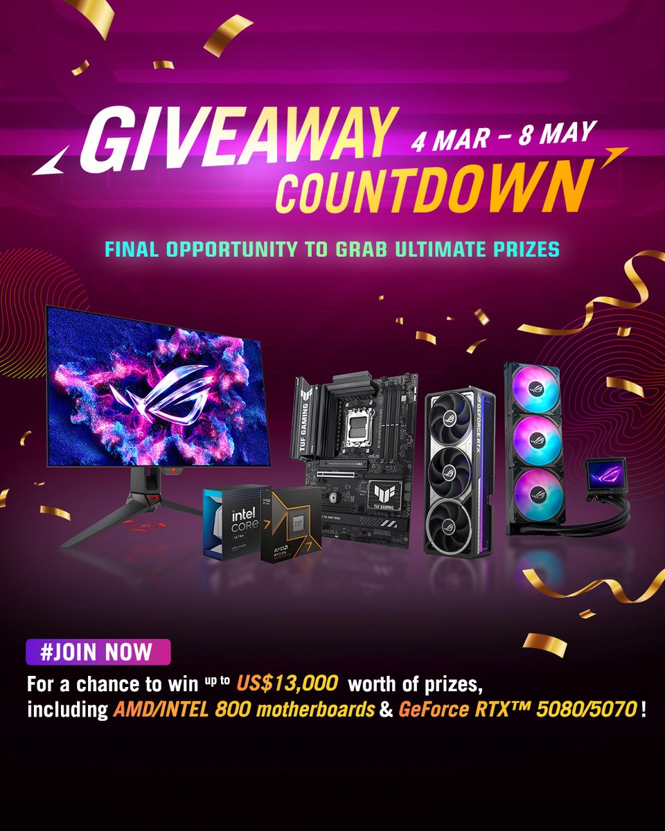 🖥️🛠️PC perfection is loading...​

​Join now &amp; claim victory! Prizes include Intel #Z890 #B860, AMD #X870 #B850 mobos and a GeForce RTX™ 5080/5070! ​

​👉 asus.click/makeyourdreamp…​
​
T&amp;Cs apply!​

​#AsusDreamBuild #Giveaway