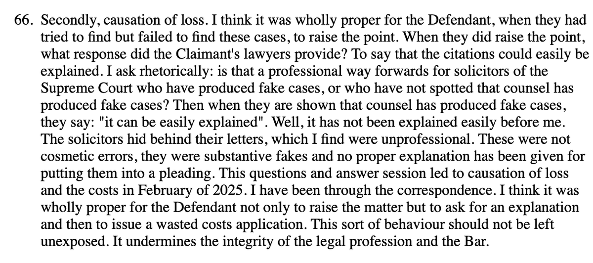 Extraordinary case in which fake citations/authorities were seemingly relied on by Solicitor &amp; Counsel in a Judicial Review:

bailii.org/ew/cases/EWHC/…