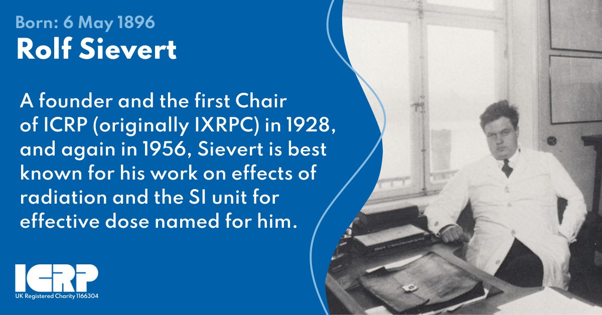 Happy Birthday Rolf Sievert! 🎉 

On May 6th, we celebrate Rolf Sievert, a pioneer in radiation protection and the namesake of the Sievert (Sv).  Let’s honor his legacy and our shared commitment to protecting people and the environment. 🌍⚛️

 #RolfSievertDay #Sievert #ICRP