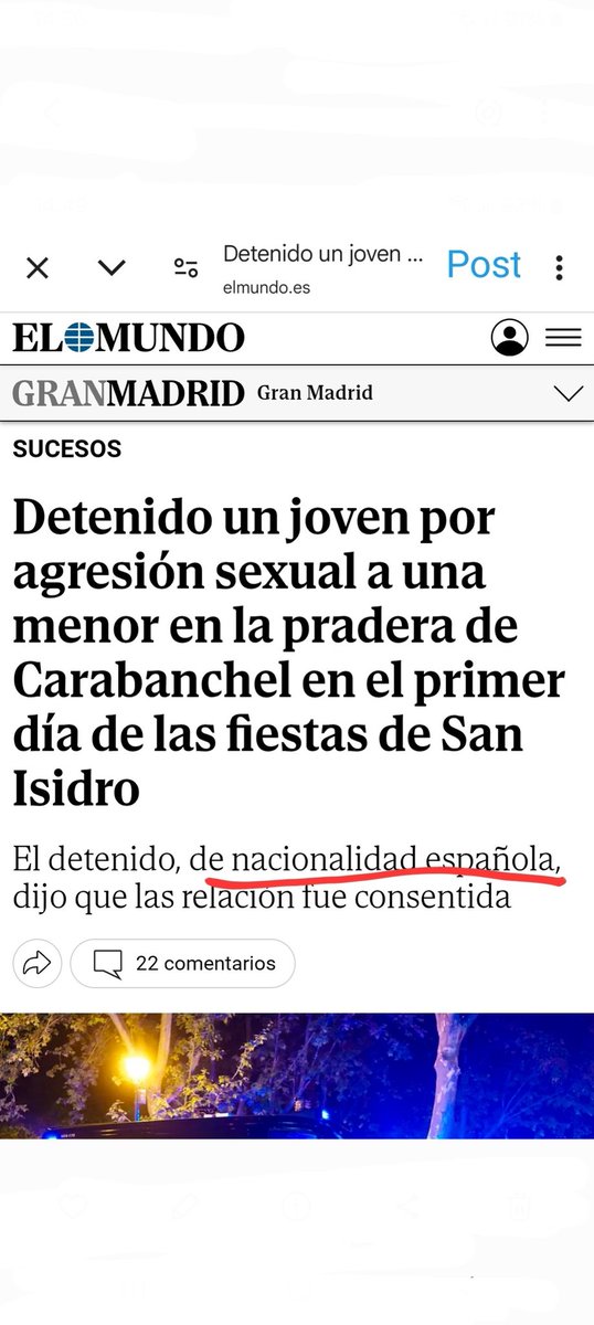 Cuando es español no hay que buscar.

Es el primer dato que dan.