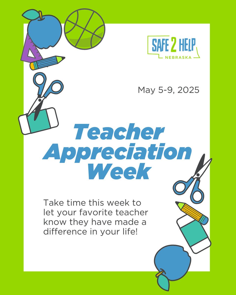 Happy #TeacherAppreciationWeek! 💙📚🍎💚

This week, we celebrate the mentors, champions, and safe spaces we find in teachers.

Thank you to the educators who not only teach, but listen, guide, and believe in their students every day. You make more of a difference than you know.