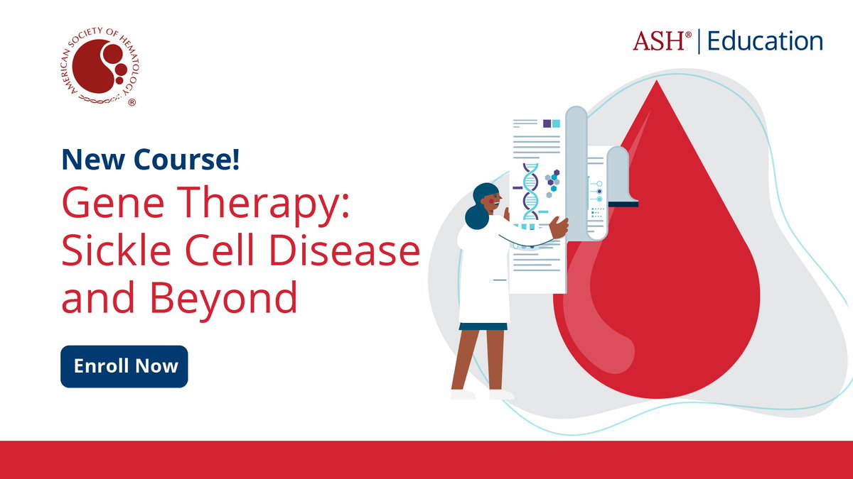 Gene therapy is transforming #hematology! Enroll in <a href="/ASH_hematology/">ASH</a>'s new series: Gene Therapy: Sickle Cell Disease and Beyond.

What you’ll get:
💻 Interactive modules
💡 Mythbusters &amp; infographics
🎧 Expert-led podcasts

ow.ly/nUY450VLwCM  

#ASHEducation