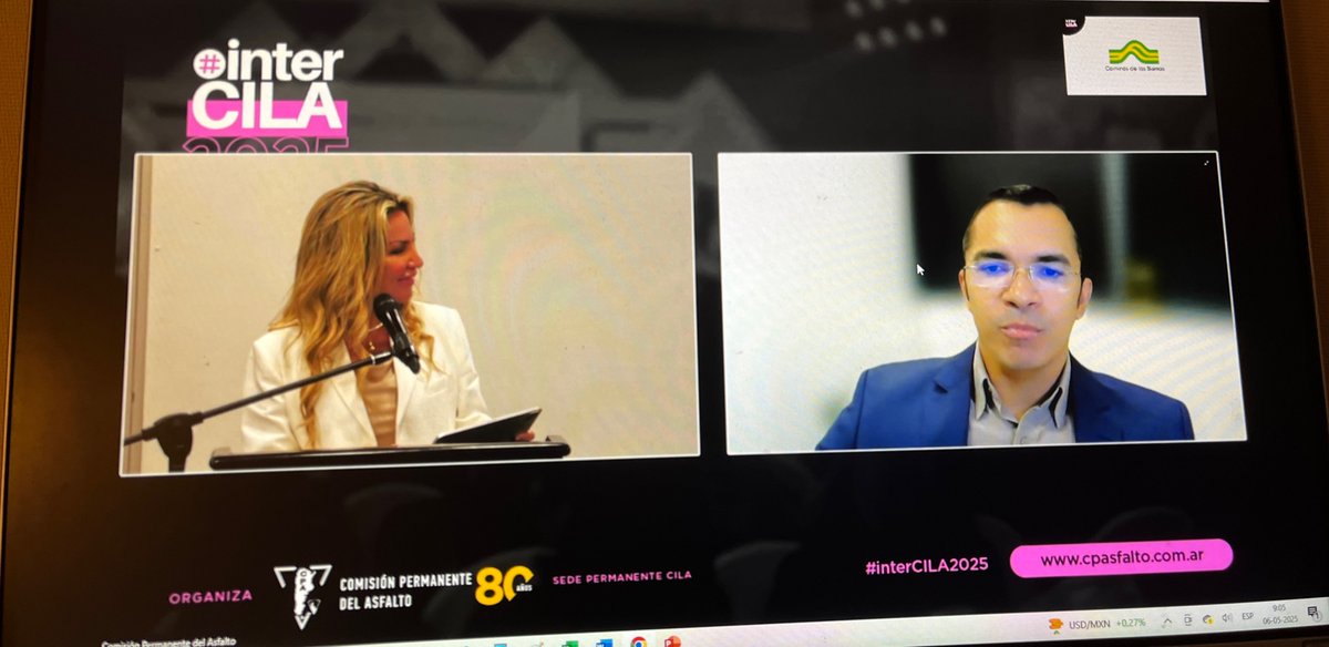 Ya comenzando el #interCILA2025 a cargo de <a href="/Perisandru/">#Carreterasyalgomas Andrea Peris</a> y Rafael Lopes… saludos a todos los asfalteros