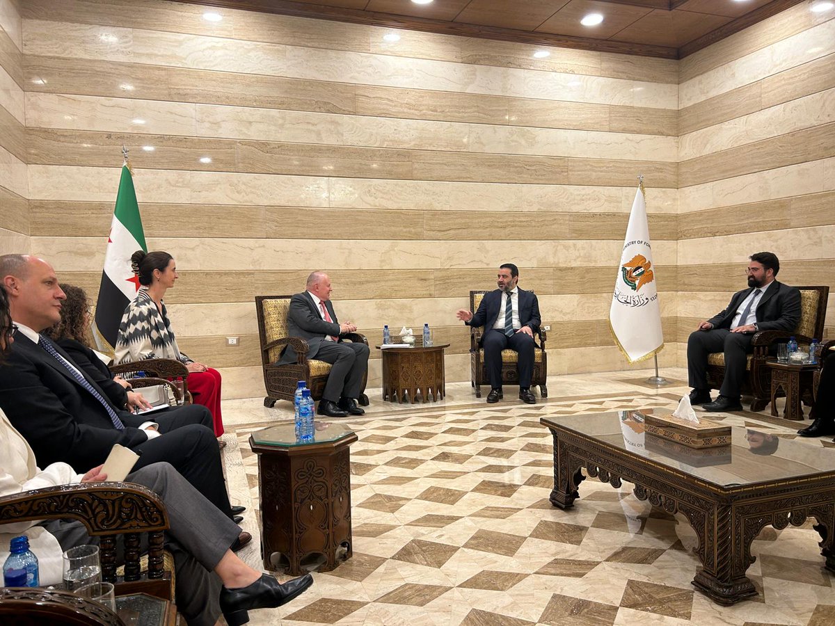 UN Political and Peacebuilding Affairs (@undppa) on Twitter photo A DPPA-led <a href="/UN/">United Nations</a> Integrated Strategic Assessment team met today with interim Foreign Minister <a href="/AsaadHShaibani/">أسعد Řسن الشيباني</a> and listened to priorities to help the transition in #Syria. A DPPA-led <a href="/UN/">United Nations</a> Integrated Strategic Assessment team met today with interim Foreign Minister <a href="/AsaadHShaibani/">أسعد Řسن الشيباني</a> and listened to priorities to help the transition in #Syria.