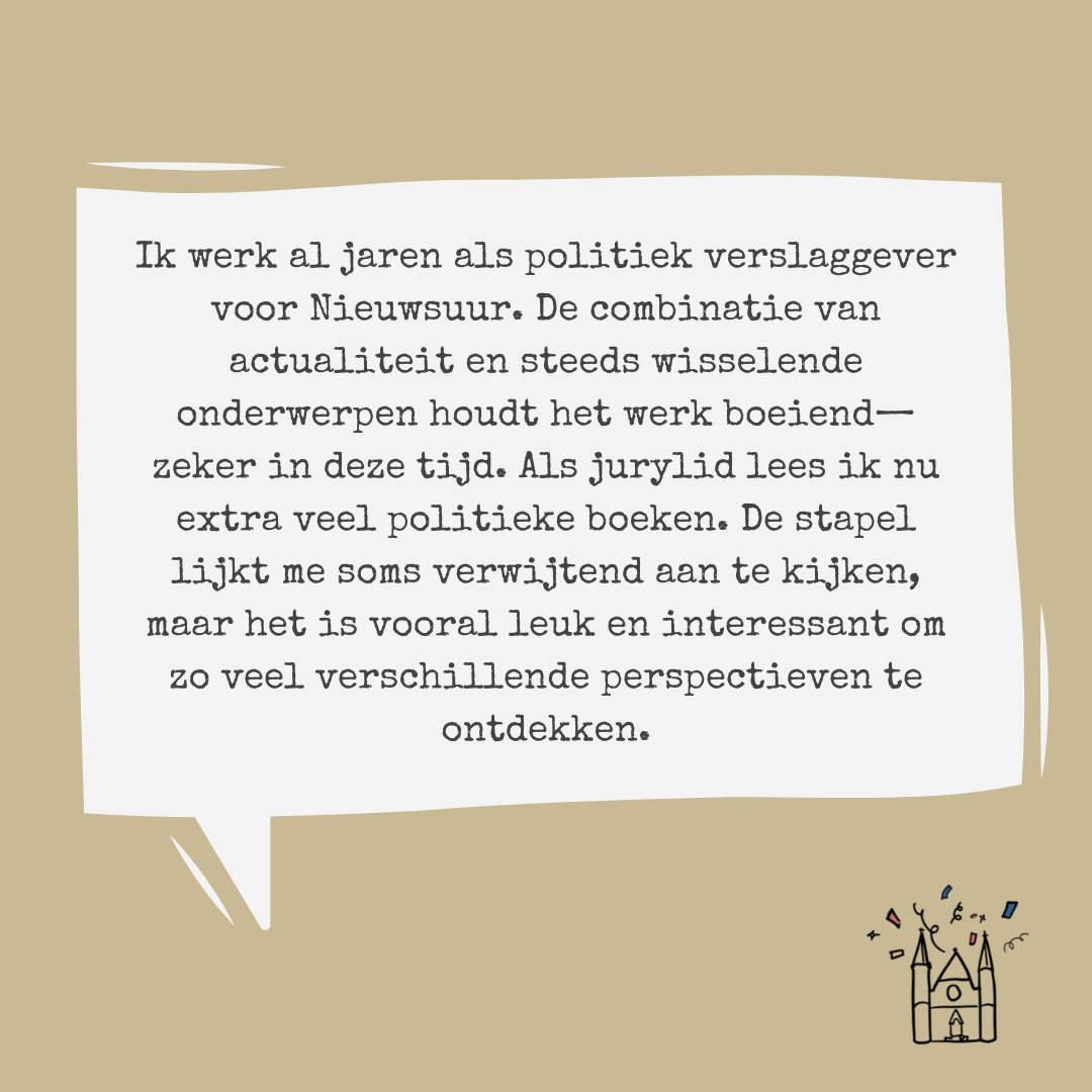📣 MEET THE JURY
De komende tijd zullen we de juryleden van de verschillende prijzen aan je voorstellen. Vandaag: <a href="/nynkedezoeten/">nynke de zoeten</a>, politiek verslaggever, presentator én jurylid van de PrinsjesBoekenPrijs!📚
Ze vertelt hoe politieke boeken haar blijven verrassen én inspireren.