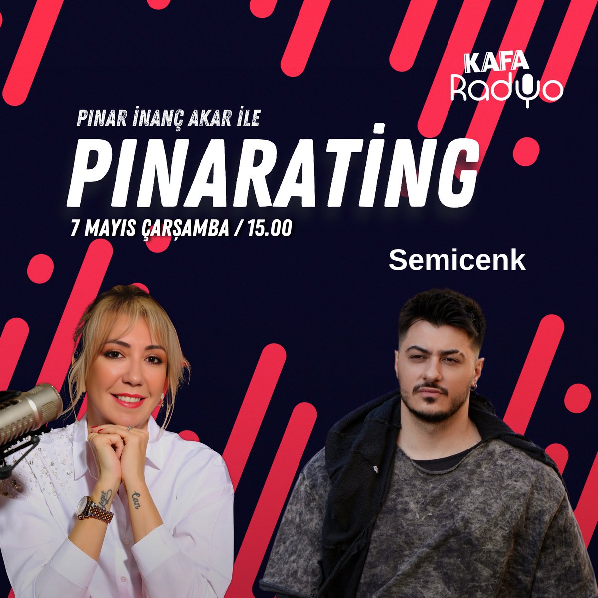 Bu hafta Pınarating’te konuğumuz: Semicenk 🥳

📌 Pınar İnanç Akar’la Pınarating, 7 Mayıs Çarşamba günü saat 14.10’da KAFA Radyo’da sizlerle buluşuyor. 📻 🎶

<a href="/pinarating/">Pinarating</a> <a href="/semicenk/">Semicenk</a> 

#KAFARadyo #Pınarating
