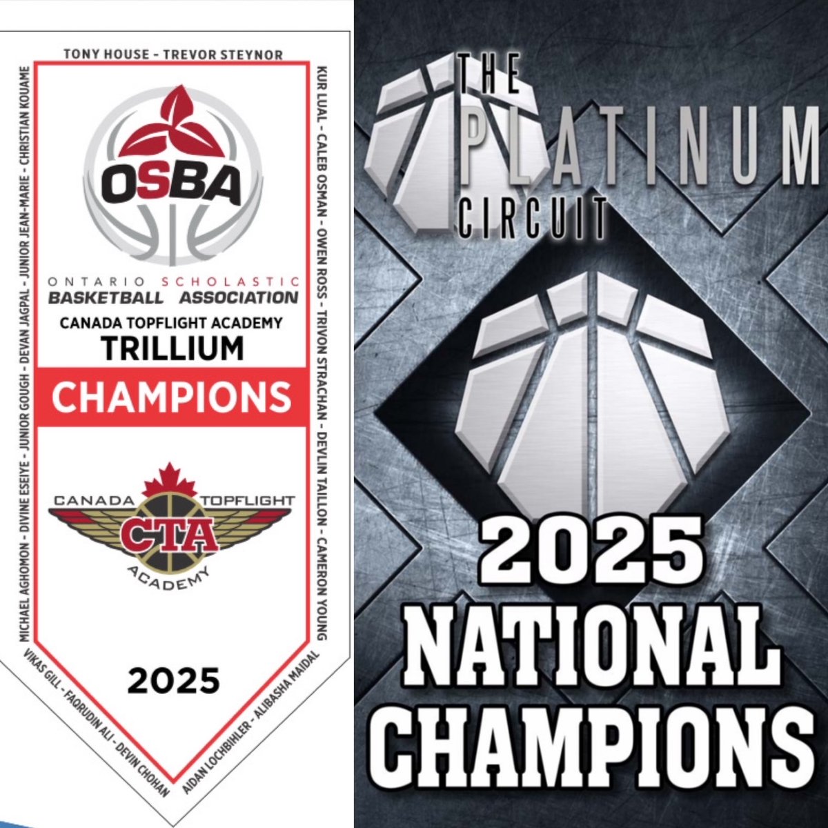 Canada Topflight Academy (@canadatopflight) on Twitter photo Excited to hang these two Championship banners <a href="/NotreDameOCSB/">Notre Dame High School</a> in the coming months! <a href="/DrewEbanks/">OnPointBasketball</a> <a href="/PlatinumCircuit/">The Platinum Circuit</a> <a href="/OntarioSBA/">OSBA</a> <a href="/ElitePrepLeague/">ElitePrepLeague</a> <a href="/Tisinthehouse/">Tony House</a> <a href="/LeoRautins/">Leo Rautins</a> <a href="/OttCatholicSB/">Ottawa Catholic School Board</a> <a href="/TDOttawa/">Tom D'Amico</a> <a href="/HeraMission/">Peggy Taillon</a> <a href="/bayner/">Mark Bayne</a> <a href="/nikebasketball/">Nike Basketball</a> <a href="/wesblairbrown/">Wes Brown</a> <a href="/ScoutNSuit/">Jon Soch | Scout in the Suit</a> <a href="/themapleminute/">Josh Millican</a> Excited to hang these two Championship banners <a href="/NotreDameOCSB/">Notre Dame High School</a> in the coming months! <a href="/DrewEbanks/">OnPointBasketball</a> <a href="/PlatinumCircuit/">The Platinum Circuit</a> <a href="/OntarioSBA/">OSBA</a> <a href="/ElitePrepLeague/">ElitePrepLeague</a> <a href="/Tisinthehouse/">Tony House</a> <a href="/LeoRautins/">Leo Rautins</a> <a href="/OttCatholicSB/">Ottawa Catholic School Board</a> <a href="/TDOttawa/">Tom D'Amico</a> <a href="/HeraMission/">Peggy Taillon</a> <a href="/bayner/">Mark Bayne</a> <a href="/nikebasketball/">Nike Basketball</a> <a href="/wesblairbrown/">Wes Brown</a> <a href="/ScoutNSuit/">Jon Soch | Scout in the Suit</a> <a href="/themapleminute/">Josh Millican</a>